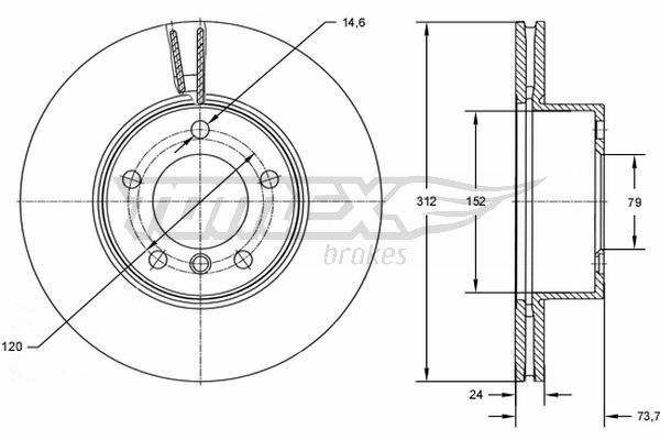 Brzdový kotúč TOMEX Brakes